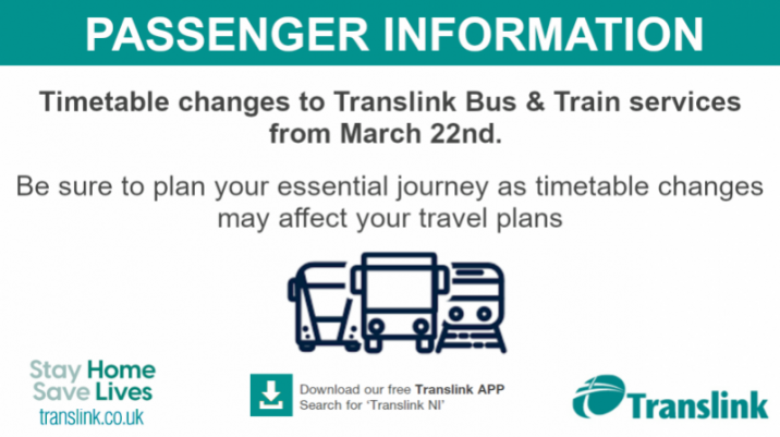 Translink announces enhanced services from 22nd March (with the phased return of Schools)