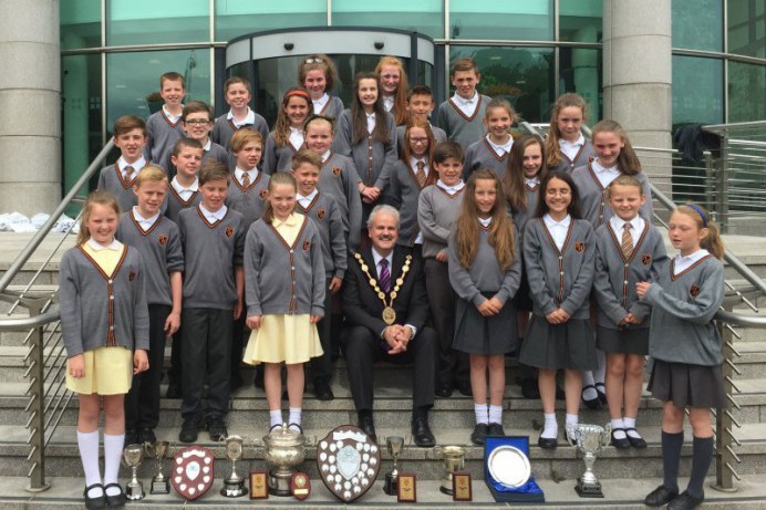 Mayor congratulates Harmony Hill Primary School on an impressive show of silverware