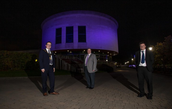 Council headquarters light up purple for pancreatic cancer